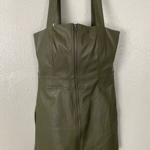 Wild Fable Olive Green Faux Leather Dress